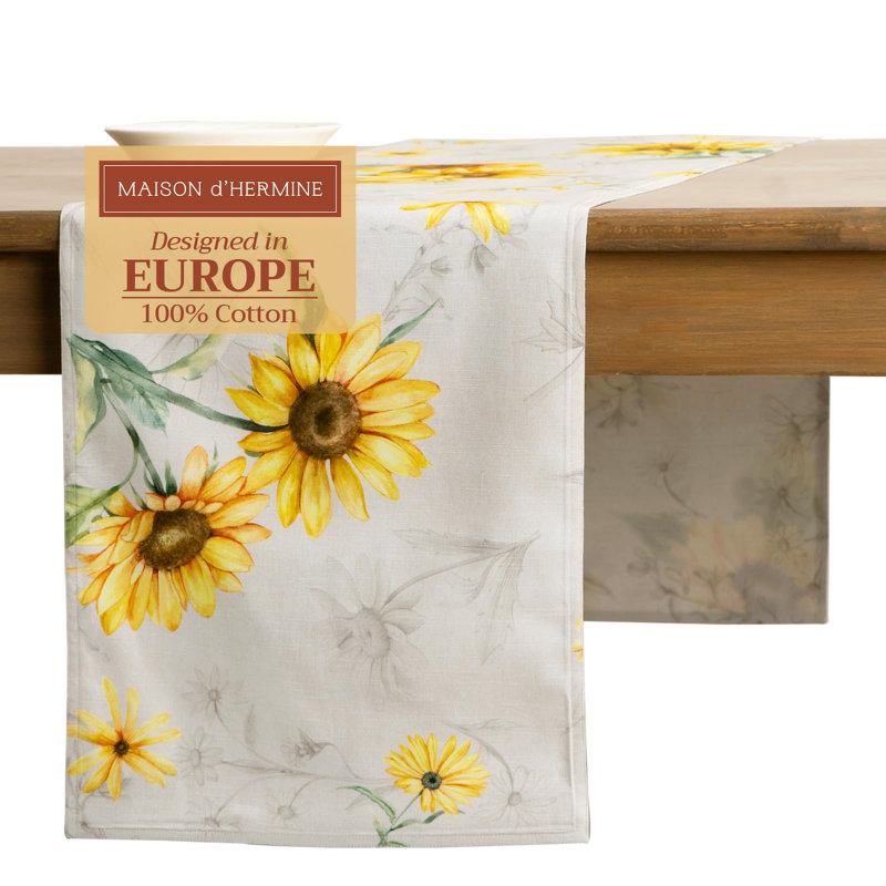 Maison d' Hermine Table Runner 100% Cotton Double Layer Table Runners 108 inches Long Decorative for Home Kitchen Dining Valentines Day Decorations Spring Summer (Candice, 14.5" x 108")