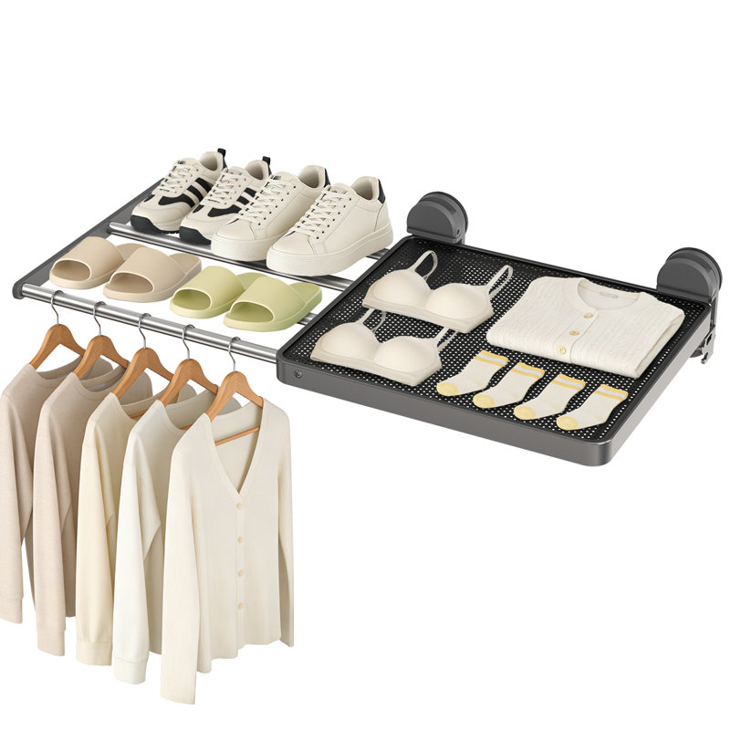 Séchoir à vêtements extensible, rétractable et pliable en alliage d'aluminium, H 1 po x l 45 po x P 15 po