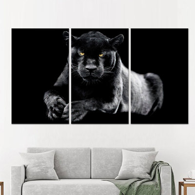 Marvelous Black Panther, toile d'art moderne en verre trempé