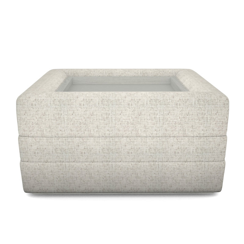 Boyden Ottoman with Wood Tray, Casa Blanca, Tuck Metal