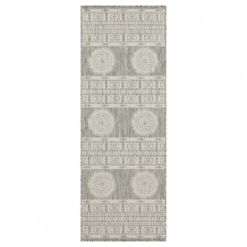 Silver Indoor/Outdoor Area Rug, Runner 2'7" x 7'3"