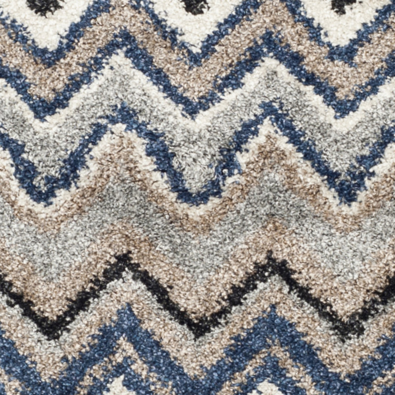 Tahoe Chevron Black/Grey/White Area Rug, Rectangle 5'1" x 7'6"