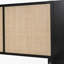 Structure de lit en rotin et bois avec lampes