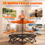 42" Foldable Mini Trampoline, One-Step Fold & Open, 550LBS Capacity, 3-Level Adjustable Handle, Bungee Rebounder Fitness Trampoline, Orange