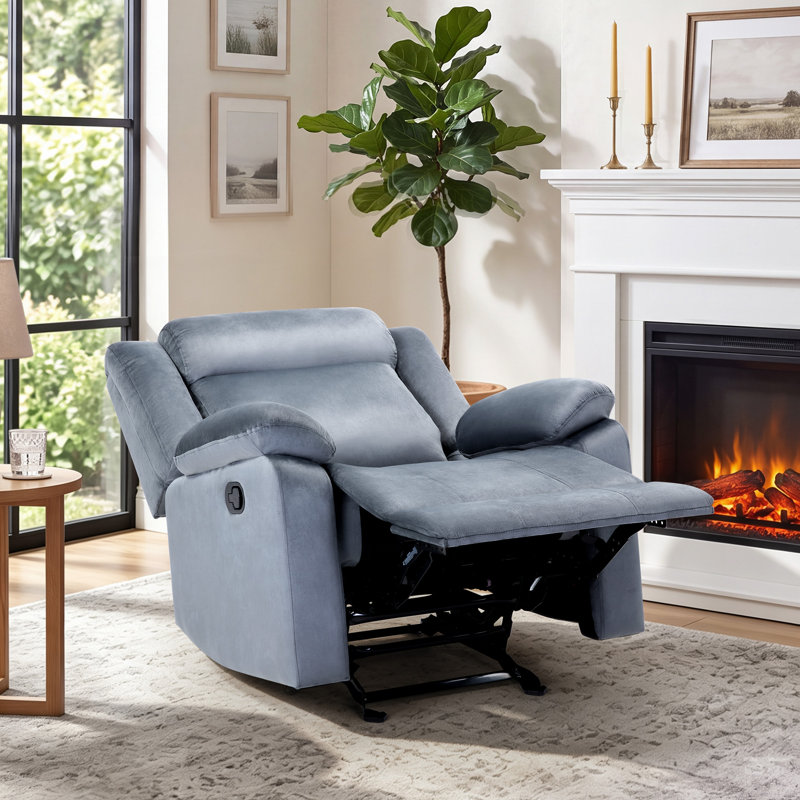 Fauteuil inclinable en microfibre Brynli l 37,4 po, Gris