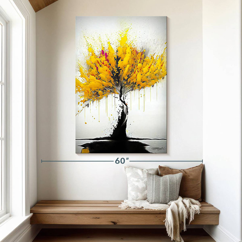 Arbre jaune Harnek, H 51 po x l 34 po