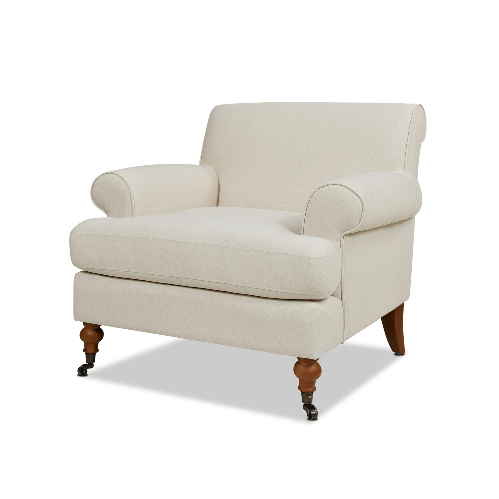Harbor Upholstered Armchair, Light Beige Linen