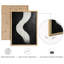 Monochromes d'art mural encadré, impression abstraite ligne audacieuse minimaliste en noir et blanc pour couloir ou salon-118383385-118383386