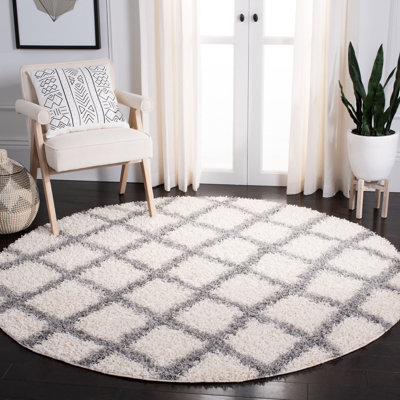 Tapis ivoire à motif géométrique Simuel