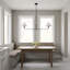 Sean Lavin Colfax Dining Room Chandelier With White Linen Shade-1785226928-1785226927-1785226925