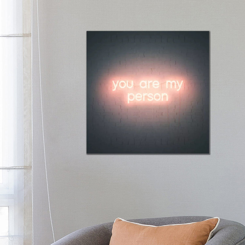 «Neon Love IV» par Grace Popp - impression d'art textuel, H 26 po x l 26 po x P 1,5 po, Toile tendue, Aucun mat