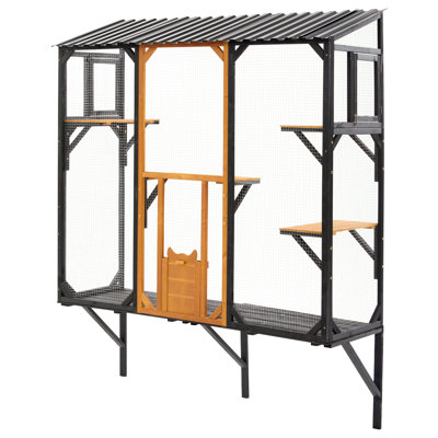 Outdoor Cat Catio Cat Climbing Catio Window Cat House Cat Patio Enclosure with Platforms for 1-3 Cats