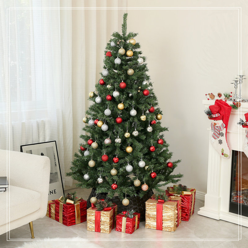 Arbre de Noël artificiel, H 5,9 pi, Vert