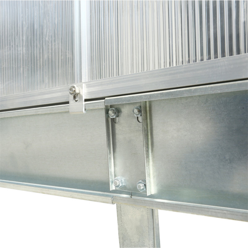 6.3'*10.2'*7' Polycarbonate Greenhouse, Silver, 8' H x 6.3' W x 10.2' D