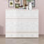 Lit escamotable double en bois avec grands tiroirs et ports USB-1291001907