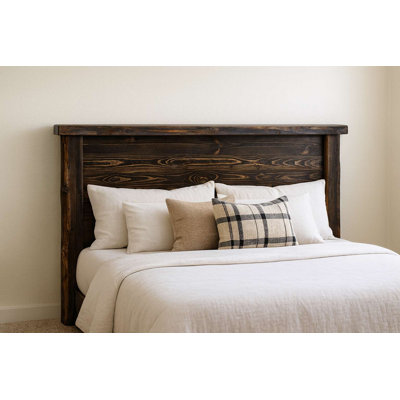 Adein Collection Smooth Sawn Solid Slab Headboard, California King - Jacobean Stain and Clear Lacquer Finish