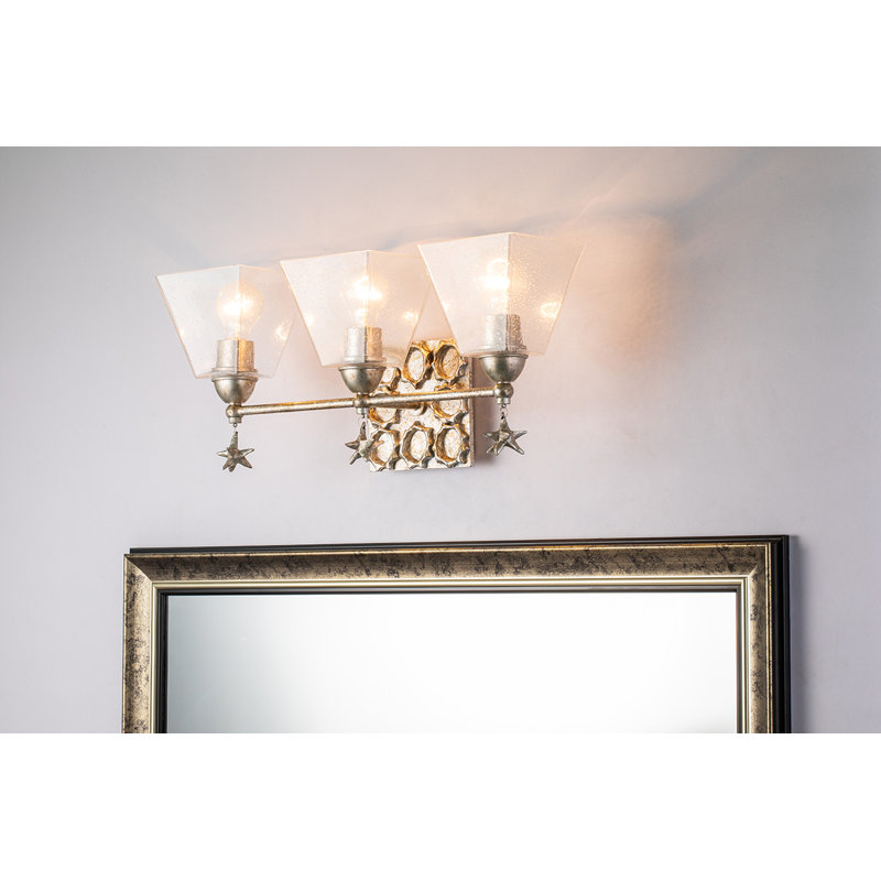 Meuble-lavabo 3 lumières Yulia Star, Argent argent