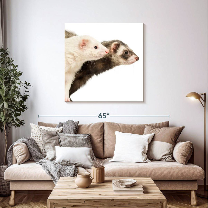 Crowle Two Curious Ferrets, 39" H x 39" W