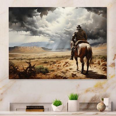 Cowboy Calm avant la tempête - impression sur métal