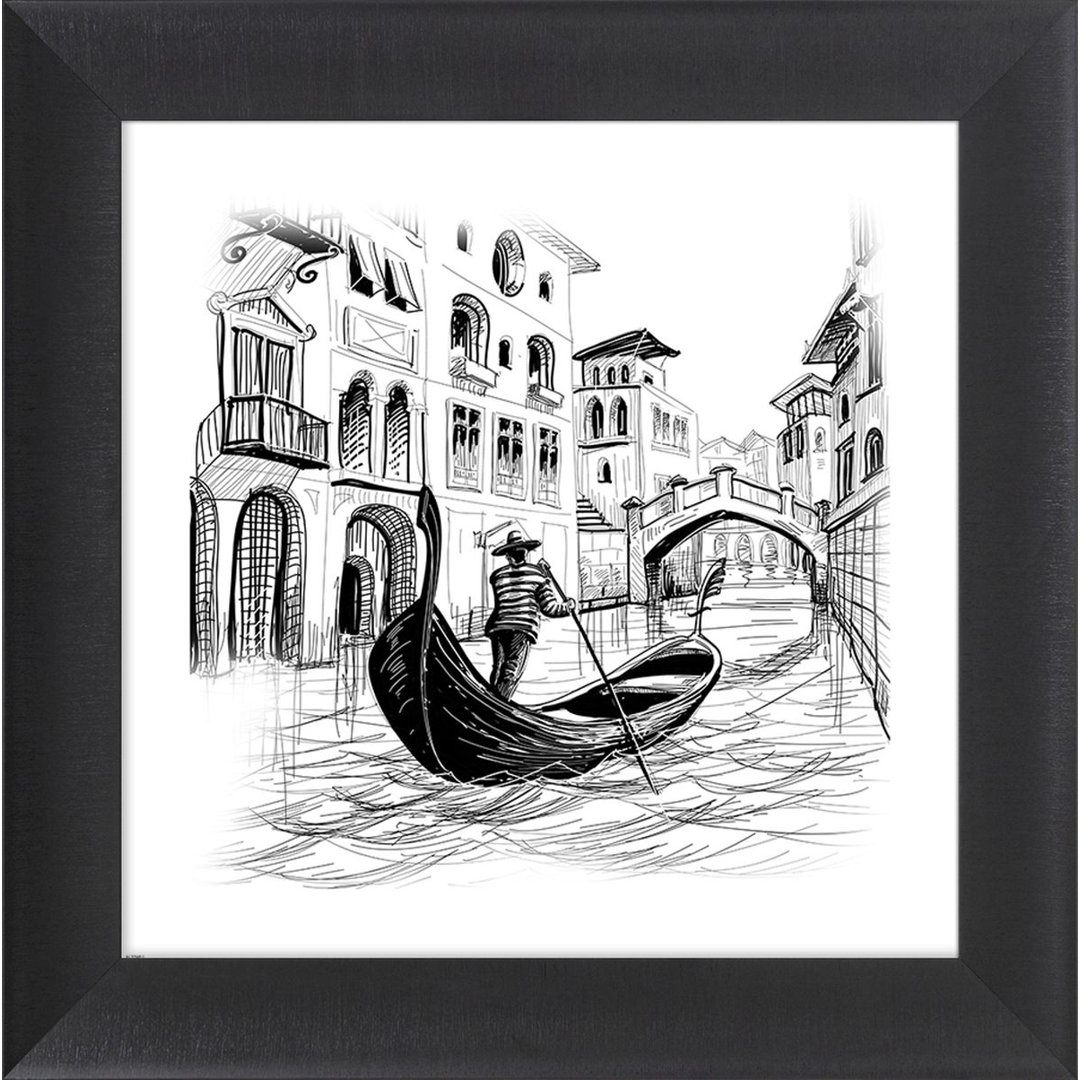 Gerahmtes Poster Gondola in Venice No. 1