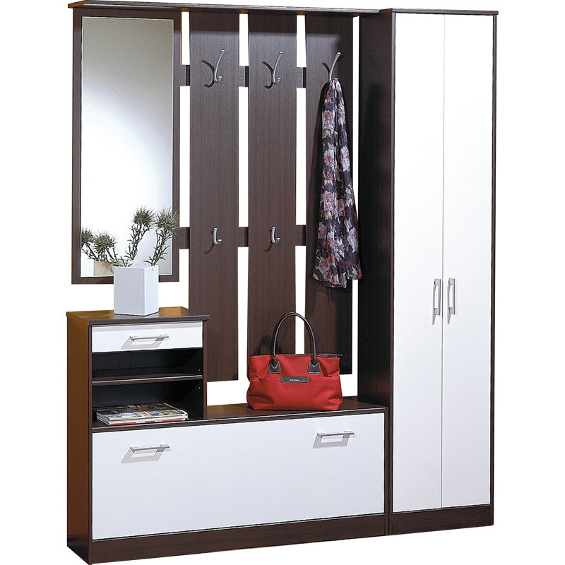 Dewley 2 Door Wood Wardrobe, White / Wenge