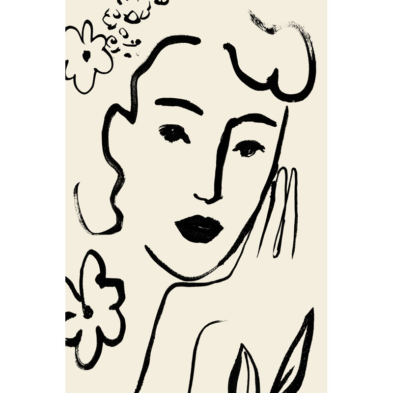 Matisse's Muse Portrait II by Victoria Barnes - Drawing Print, Wrapped Canvas, 122cm H x 81cm W