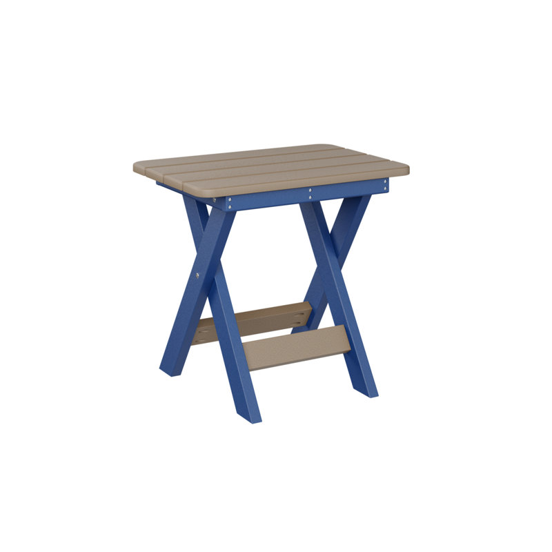 Berlin Gardens Folding End Table, Pacific Blue, Weatherwood