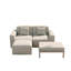 Ensemble de mobilier de jardin moderne Lemieux 4 pièces, 2 fauteuils (gauche + droite) + pouf + table basse, tissu résistant aux intempéries et aux UV, aucun assemblage requis-2074630232-2074630234