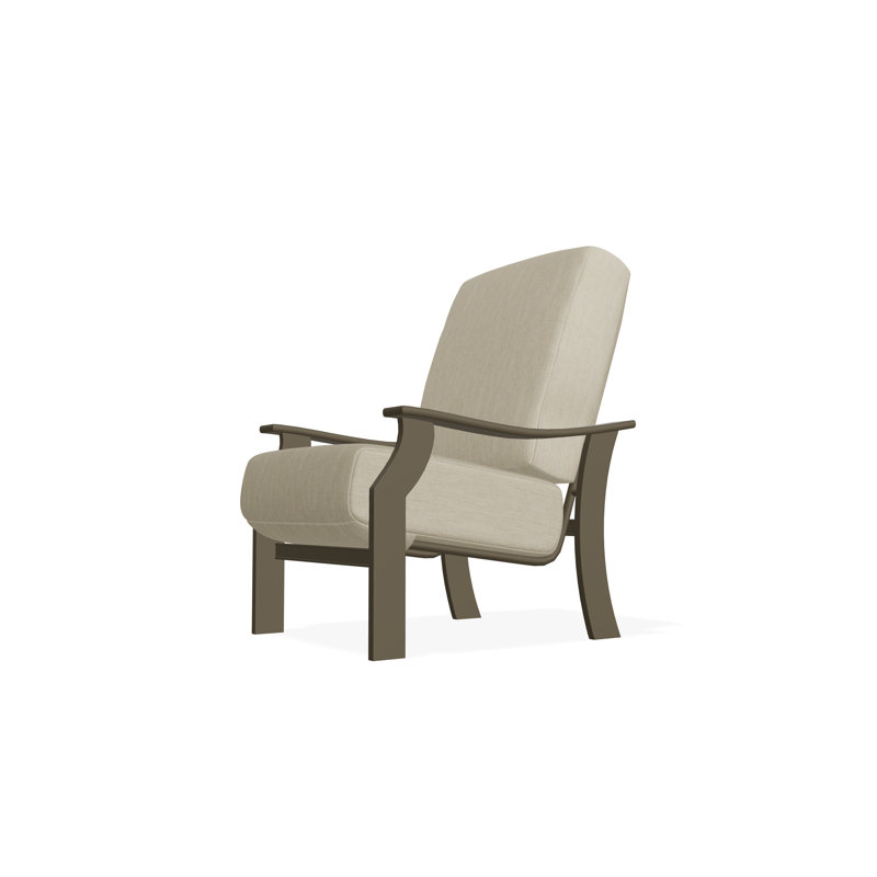 St. Catherine Marine Grade Polymer Deep Seating Cushion Arm Chair, Beachwood, Grasscloth Buff
