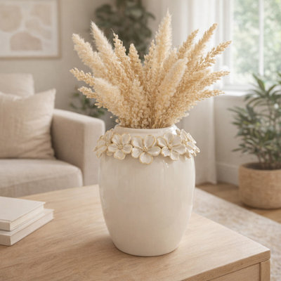 Vase floral texturé en céramique
