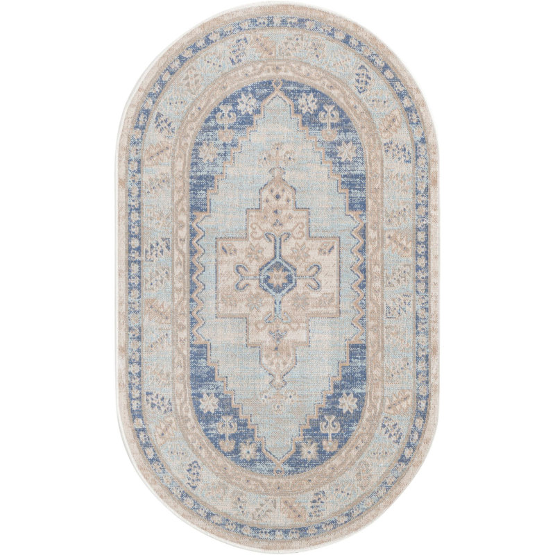 Matthei Oriental Indoor Rug, Oval 3' x 5'3"