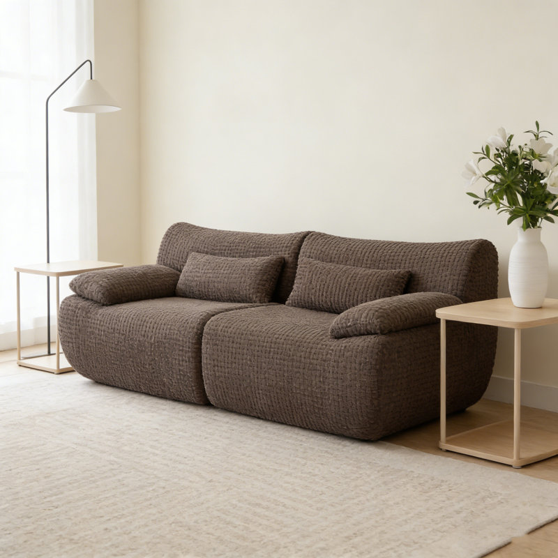 Canapé modulaire surdimensionné pour salon, Brun