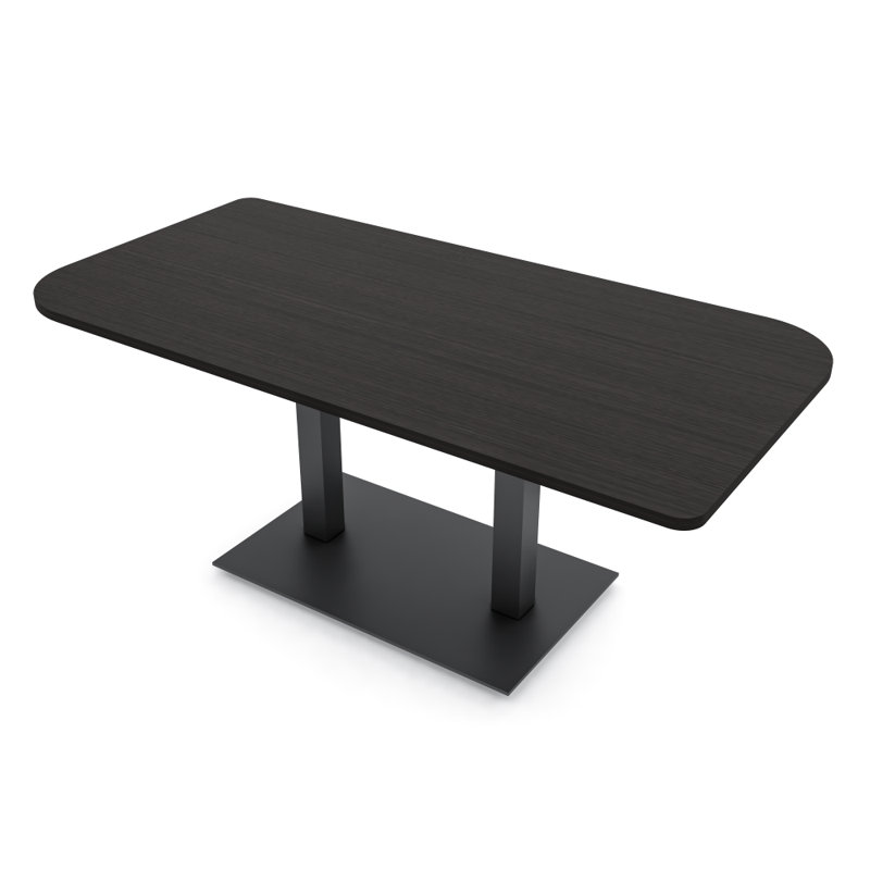 Table de conférence Ogren Duo, L 72 po x l 36 po, Cyprès noir, Noir mat