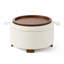 Repose-pieds rond multifonctionnel avec couvercle rabattable réversible, repose-pieds moelleux rembourré avec compartiment de rangement caché spacieux, pieds robustes en bois durable, siège supplémentaire double usage-1316099605