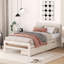 White Washed Twin Bed With Storage, And Stylish - Fits Various Rooms Size Frame Space Drawers, Enhances Room Utilization-246369332