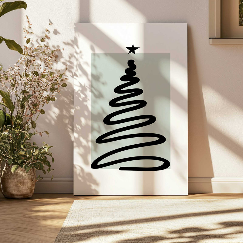 Arbre de Noël minimal, Toile tendue, Ne s’applique pas, H 18 po x l 12 po