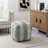 Shynel Inez Woven Pouf - Blue & Beige Classic Stripe Pattern Accent Pouf Ottoman, hand woven