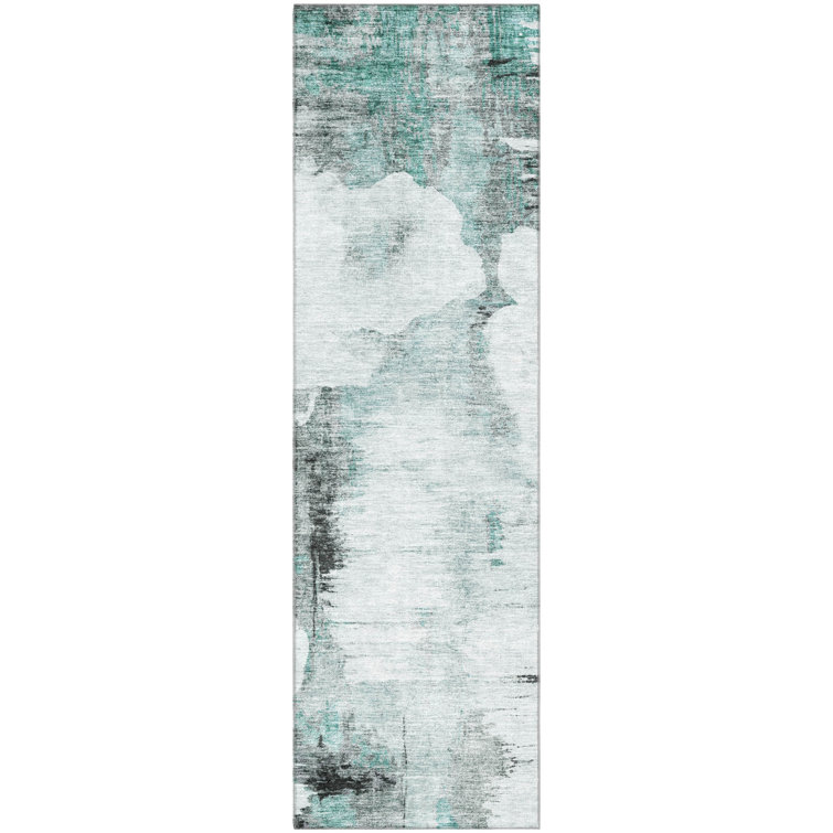 Premium Machine Washable Prisco Teal Rug