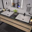 Lavabo de salle de bain rectangulaire blanc avec trop-plein