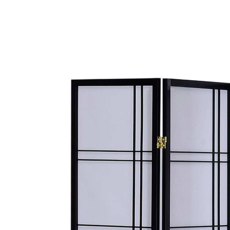 Cloison pliante en papier de riz de 58,75 po Keitez, Noir, 3, 5 pi