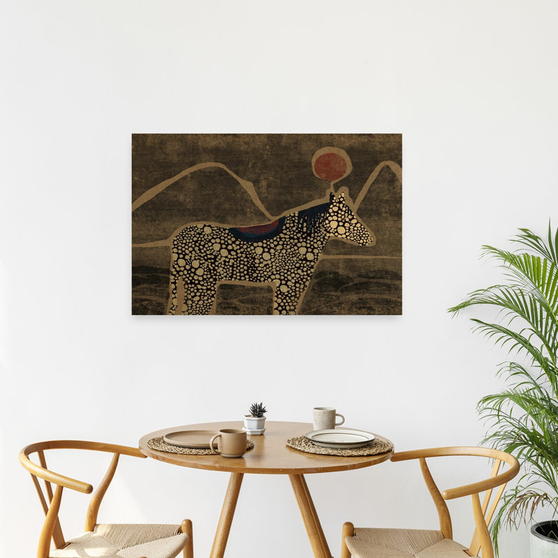 Reproduction d'art mural cheval rouge, 24" H x 36" W
