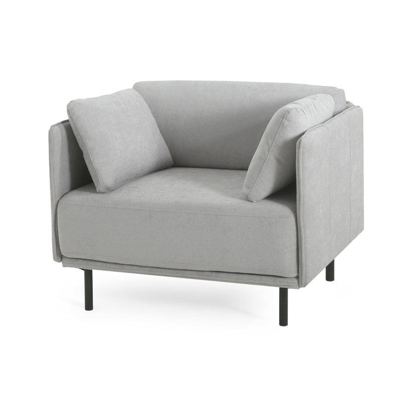 Chaise longue grise 39 "avec revêtement en polyester (table non incluse), Gris