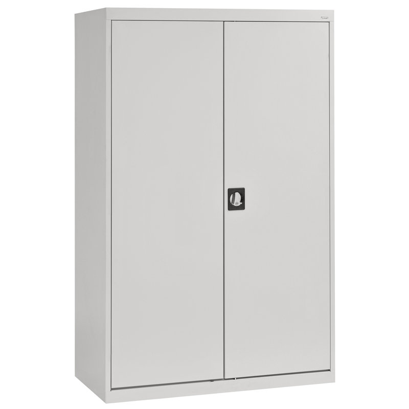 Steel Single Storage Cabinet ( 72'' H x 46'' W x 24'' D), Dove Gray