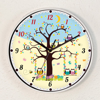 Wanneroo Sleepy Owls Children's Wall Clock - 25cm