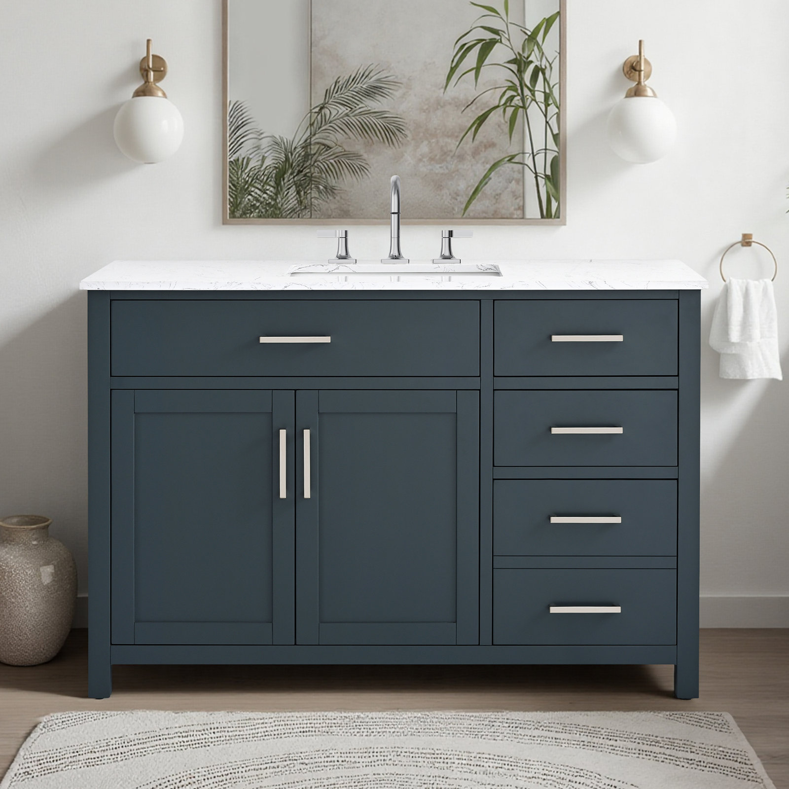 Shamar 48" Single Bathroom Vanity, Vintage Blue