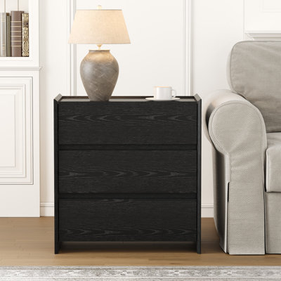 Table de bout haute de 25 po avec rangement pour le salon, table d'appoint à 3 tiroirs pour la chambre à coucher, bureau