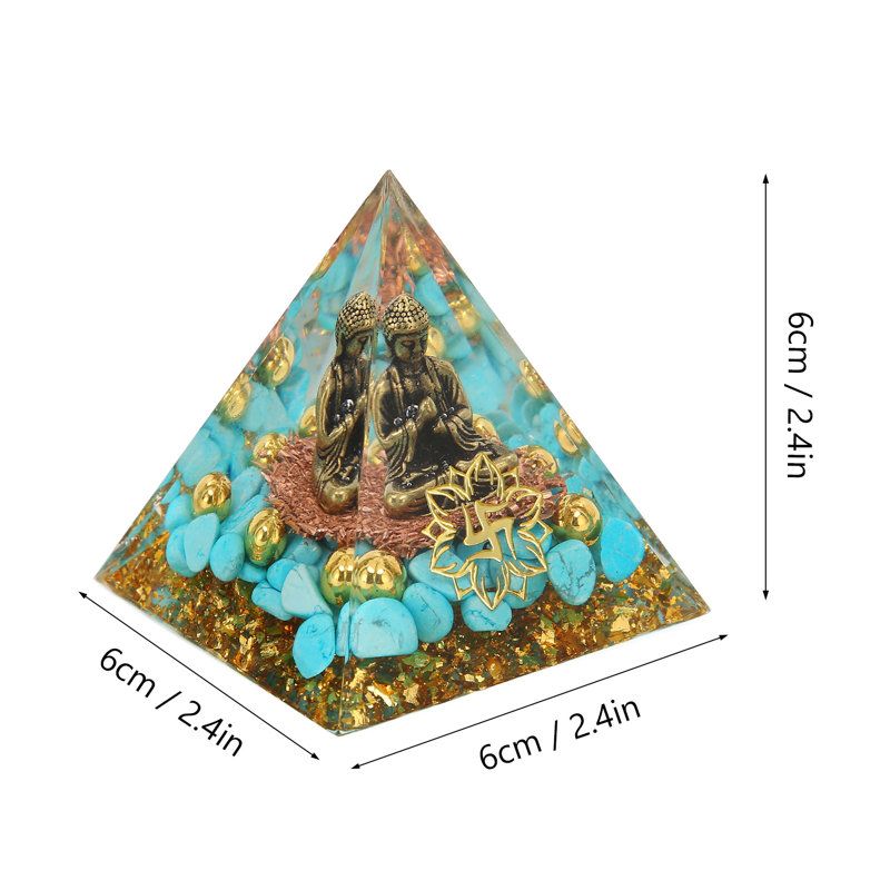 Pyramide de cristal en forme de Bouddha, ornement exquis et magnifique en pierre de pouvoir pour le yoga et la méditation