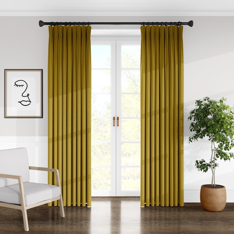 Paire de rideaux Alia, l 40 po x L 84 po, Curry
