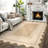 Modern Neutral Non Slip Washable Rugs, Contemporary Border Print Pattern Foldable Soft Carpet, Low Pile Floor Mat-1122502250