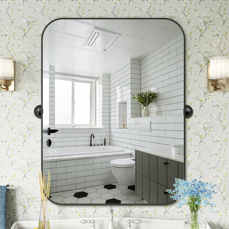 Miroir carré, miroir mural, Noir, noir, noir, noir, 36 po x 24 po